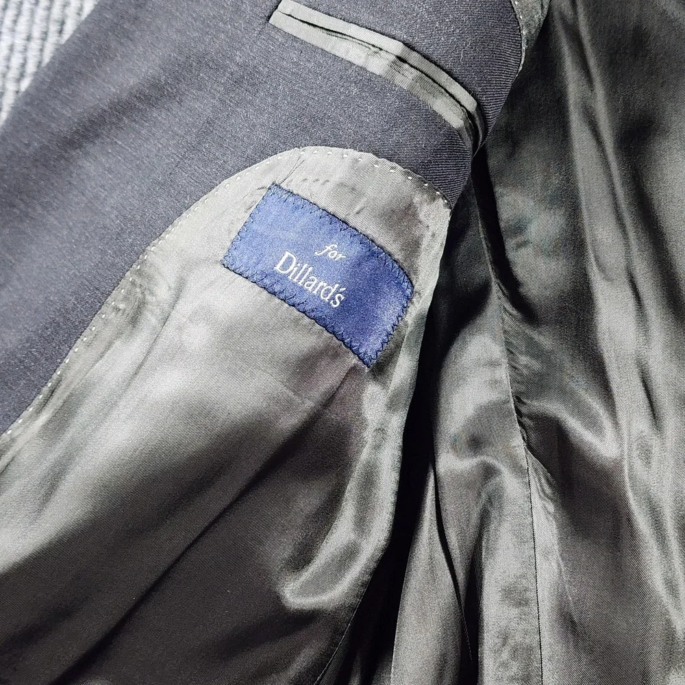 Hart Schaffner Marx Blazer Mens 46L Gray Wool Two Button USA‎ Union Made
